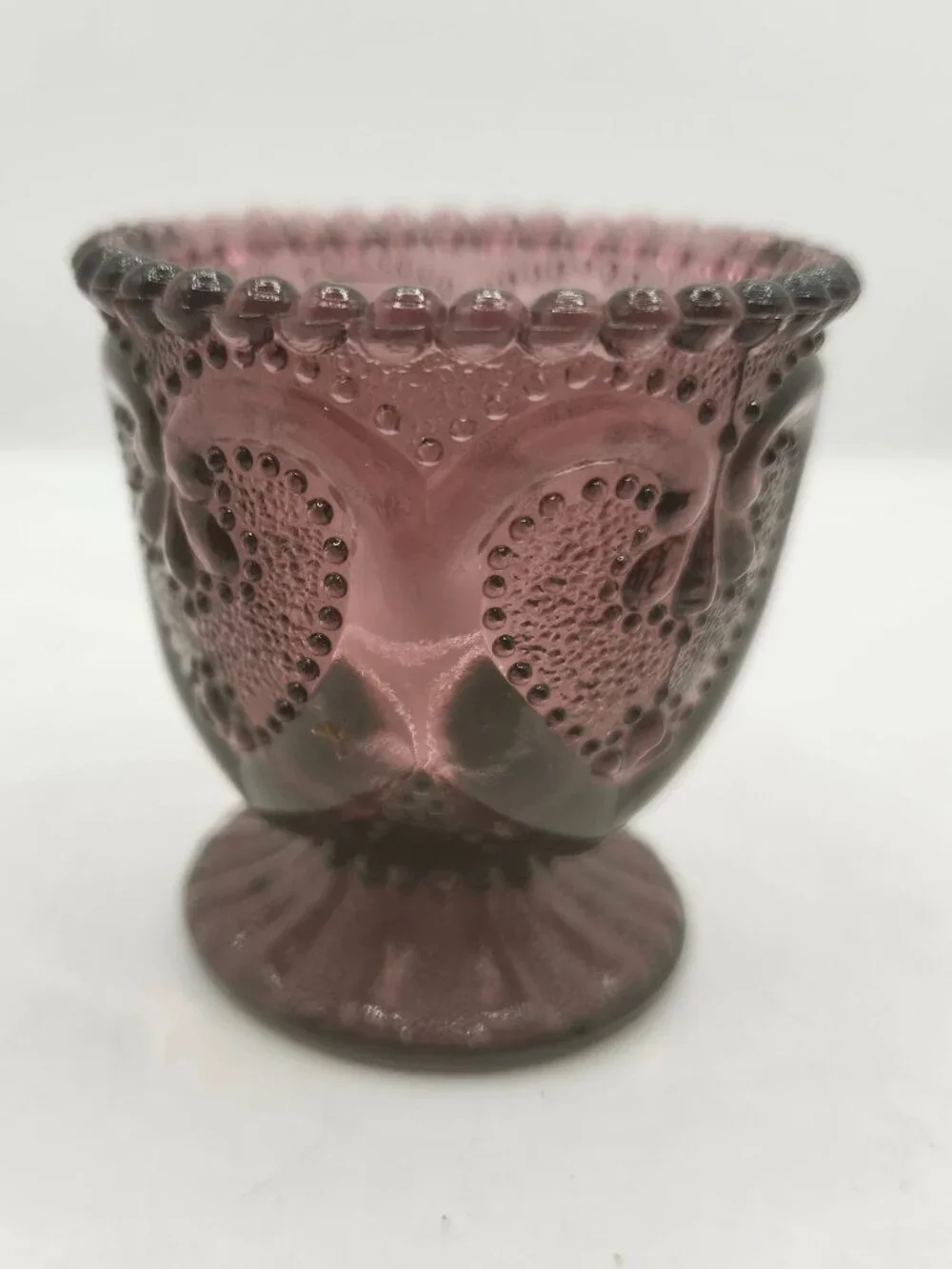 Vintage L.G. Wright Amethyst Glass Toothpick Holder